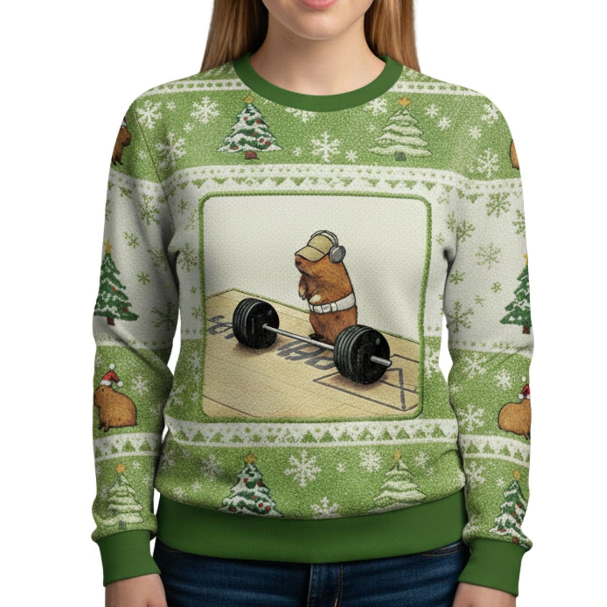 Funny Cute Rat Weightlifting Meme Christmas Ugly Sweater Funny Cute Rat Weightlifting Meme Christmas Ugly Sweater