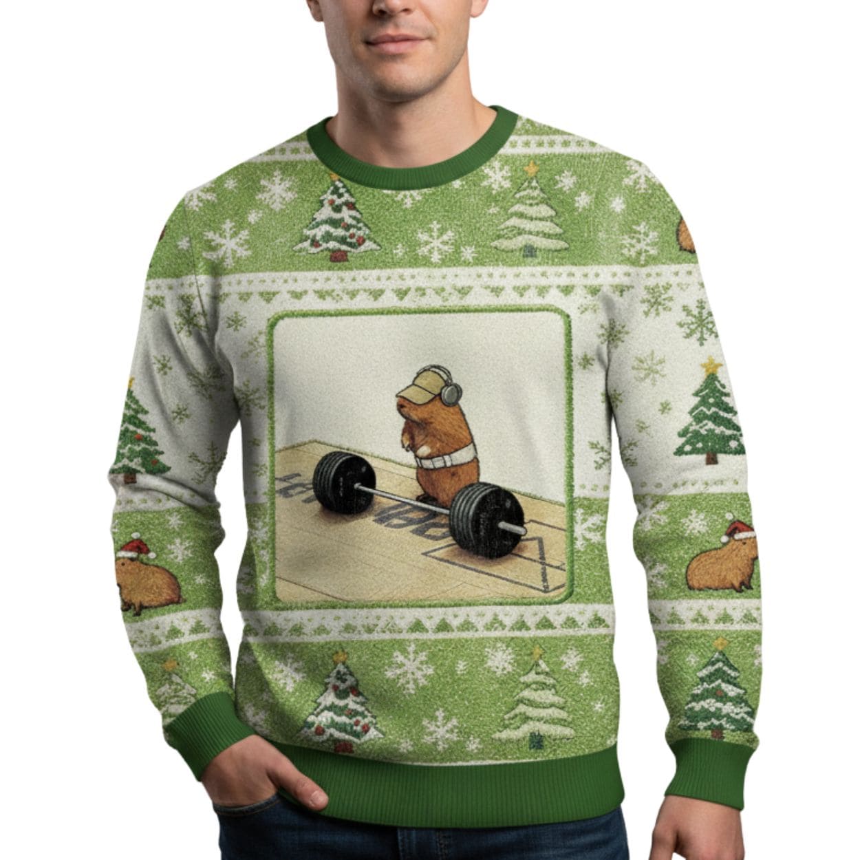 Funny Cute Rat Weightlifting Meme Christmas Ugly Sweater Funny Cute Rat Weightlifting Meme Christmas Ugly Sweater