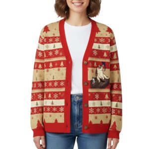 Funny Smoking Cat Meme Ugly Cardigan Sweater