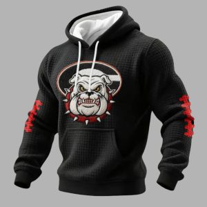 Georgia Football Print Waffle Fabric Hoodie 2