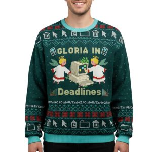 Glory to the Deadline Gods Christmas Ugly Sweater 1