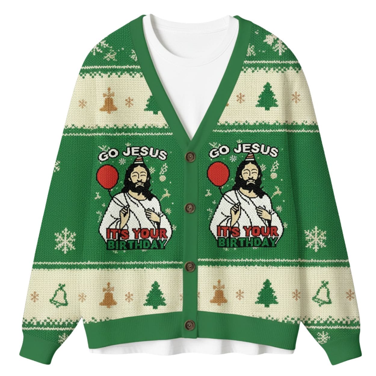 Go Jesus It's Your Birthday Funny Ugly Cardigan Sweater 2 Go Jesus It's Your Birthday Funny Ugly Cardigan Sweater 2