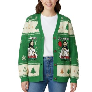 Go Jesus It's Your Birthday Funny Ugly Cardigan Sweater 1 Go Jesus It's Your Birthday Funny Ugly Cardigan Sweater