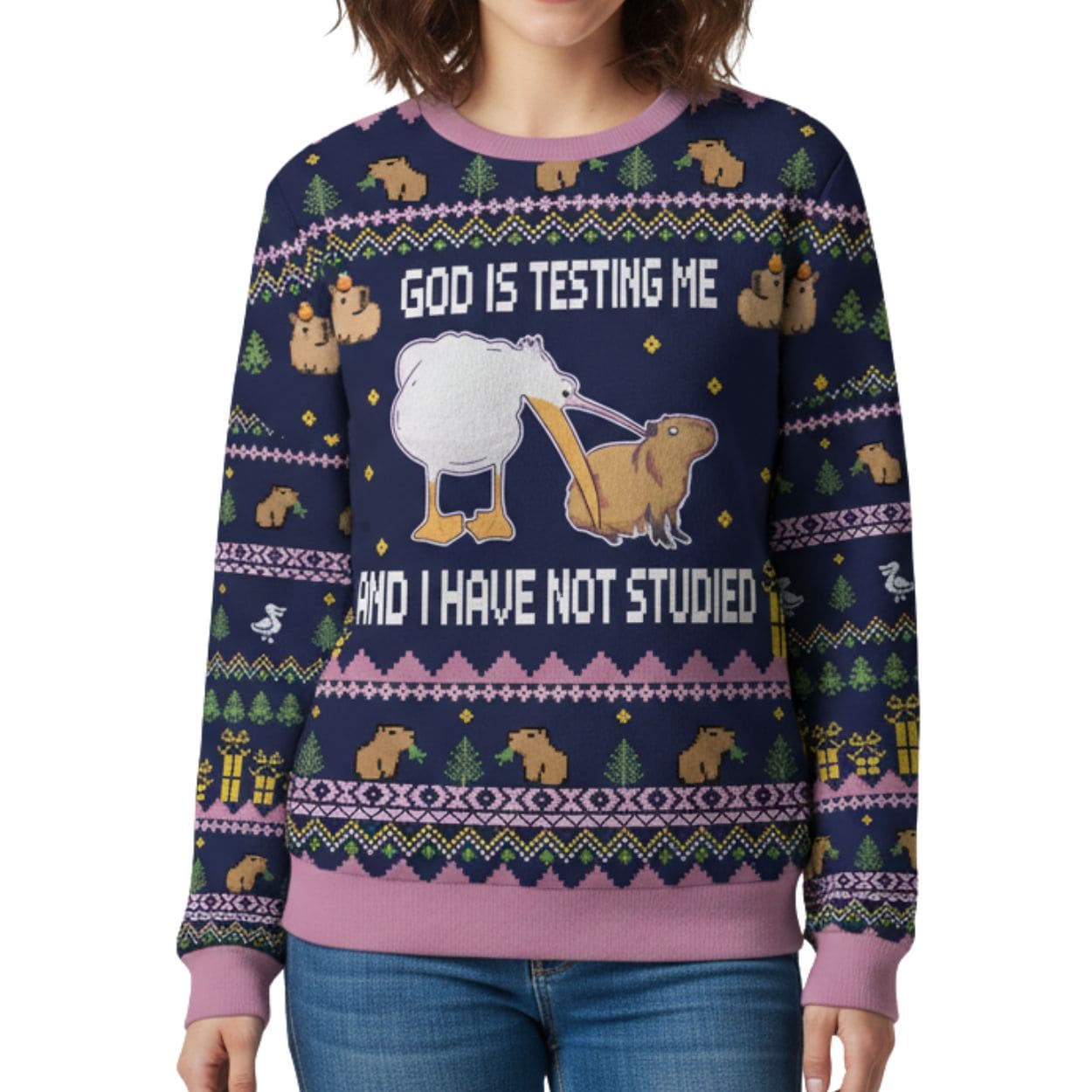 God Is Testing Me And I Have Not Studied Ugly Christmas Sweater God Is Testing Me And I Have Not Studied Ugly Christmas Sweater