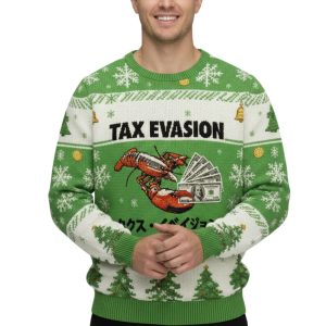 Green Tux Evasion Funny Christmas Ugly Sweater 1