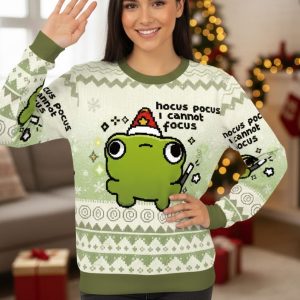 Hocus Pocus I Cannot Focus Funny Frog Christmas Ugly Sweater 1 Hocus Pocus I Cannot Focus Funny Frog Christmas Ugly Sweater 1