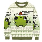 Hocus Pocus I Cannot Focus Funny Frog Christmas Ugly Sweater