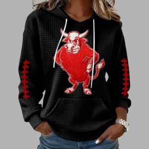Hoosiers Football Print Waffle Fabric Hoodie 1