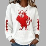 Hoosiers Football Print Waffle Fabric Hoodie