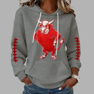 Hoosiers Football Print Waffle Fabric Hoodie 2
