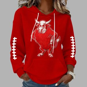 Hoosiers Football Print Waffle Fabric Hoodie 3