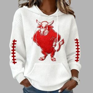 Hoosiers Football Print Waffle Fabric Hoodie