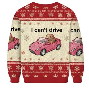 I Can't Drive Funny Hamster Meme Christmas Ugly Sweater