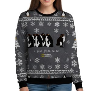 I Just Gotta Be Me Penguins Christmas Ugly Sweater 1