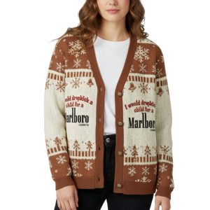 I Would Dropkick A Child For A Marlboro Ugly Cardigan Sweater