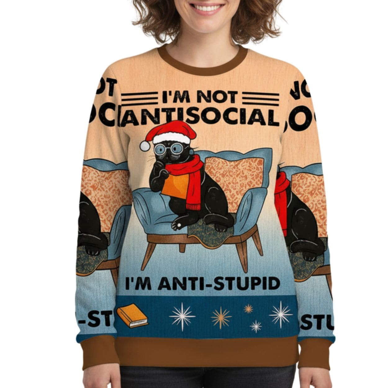 I’m Not Antisocial Cat Meme Christmas Ugly Sweater I’m Not Antisocial Cat Meme Christmas Ugly Sweater