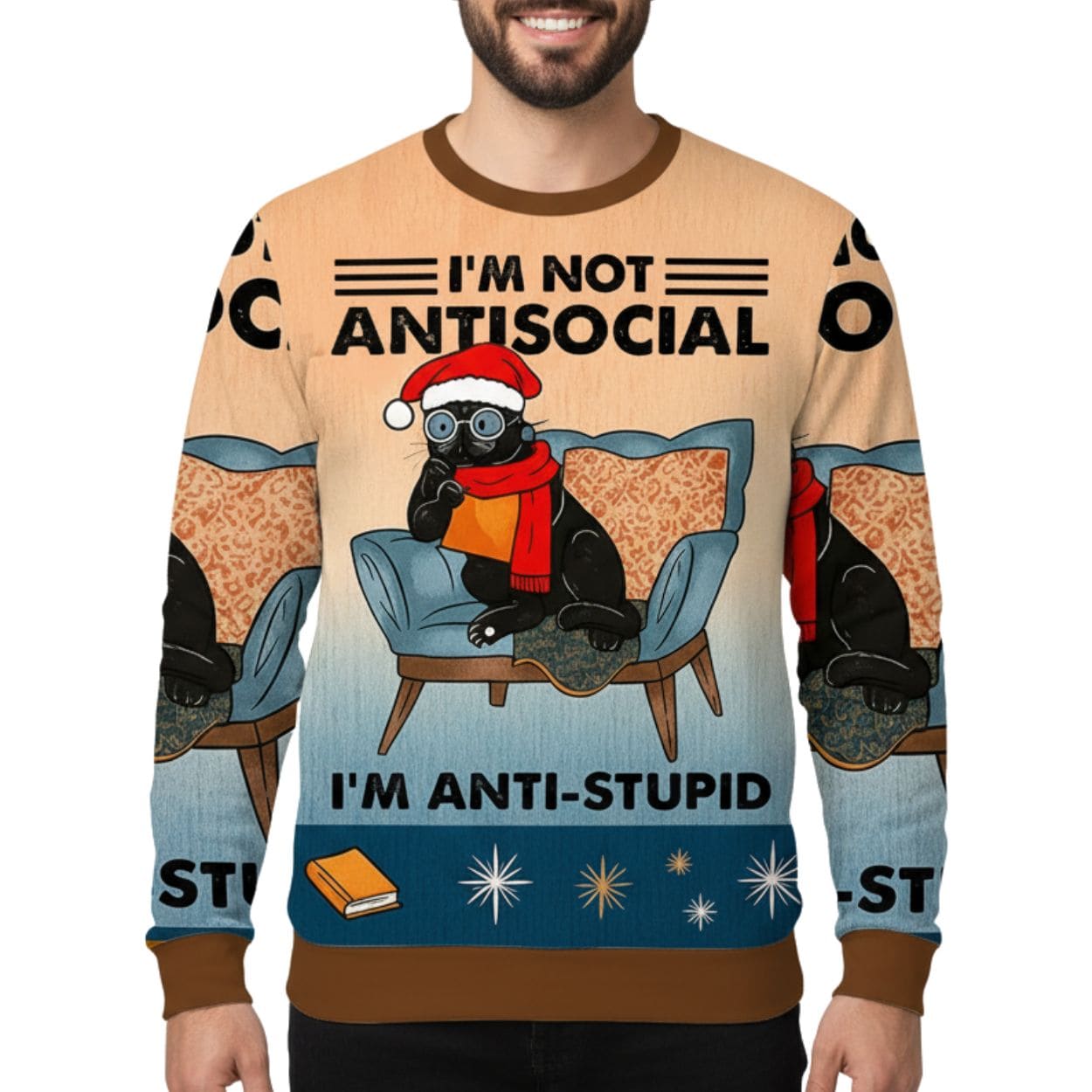 I'm Not Antisocial Cat Meme Christmas Ugly Sweater I'm Not Antisocial Cat Meme Christmas Ugly Sweater