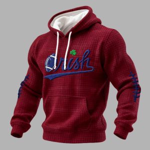 Irish Football Print Waffle Fabric Hoodie 3