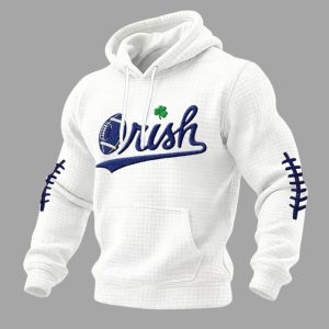 Irish Football Print Waffle Fabric Hoodie