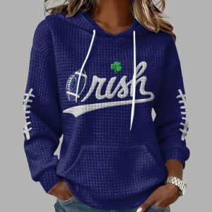 Irish Football Print Waffle Fabric Hoodie 4