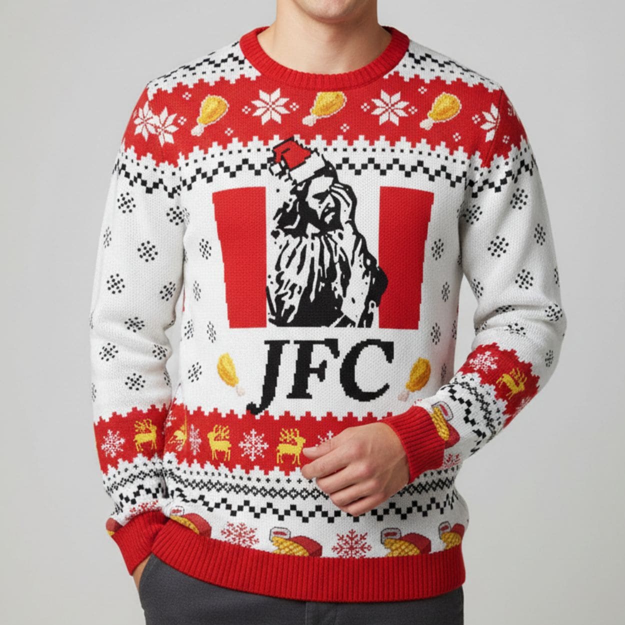 JFC Jesus Ugly Christmas Sweater JFC Jesus Ugly Christmas Sweater