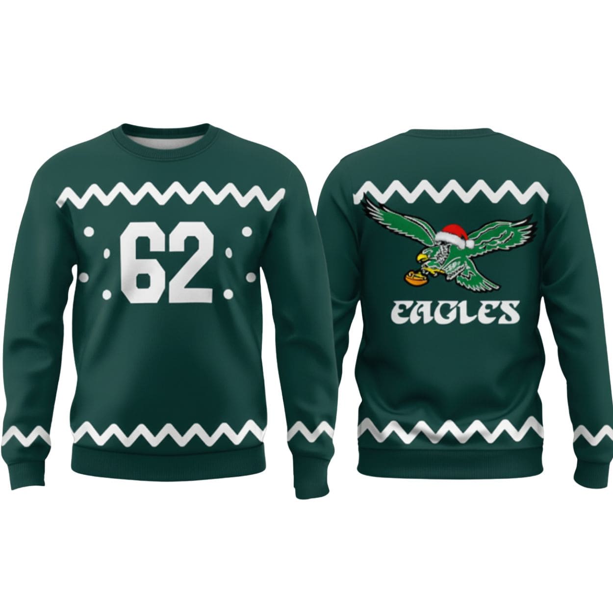 Jason Kelce 62 Eagles Christmas Sweatshirt 1 Jason Kelce 62 Eagles Christmas Sweatshirt 1