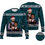 Jason Kelce Jalen Hurts Philadelphia Football Ugly Christmas Sweater