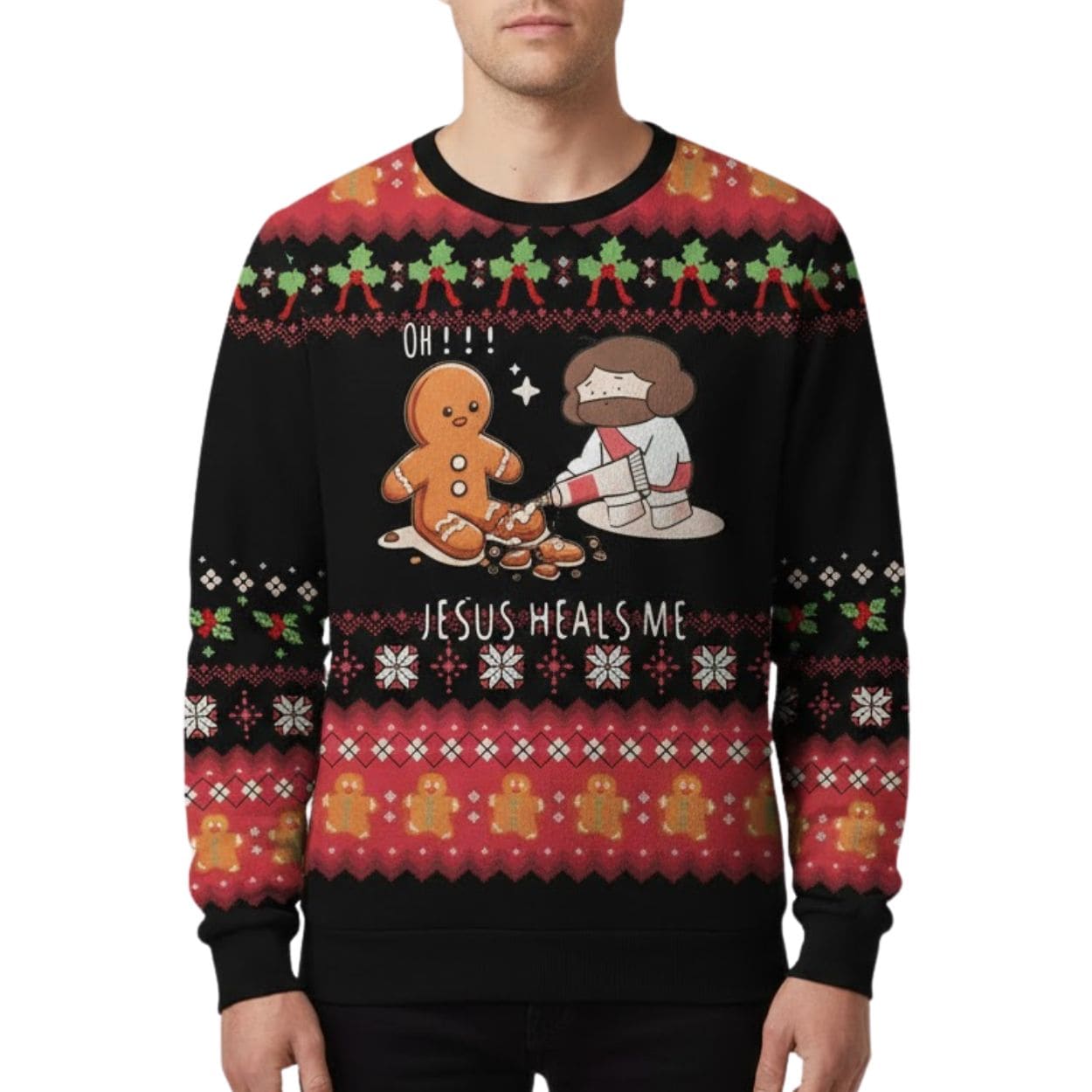 Jesus Heals Me Ugly Christmas Sweater Jesus Heals Me Ugly Christmas Sweater