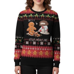 Jesus Heals Me Ugly Christmas Sweater 1 Jesus Heals Me Ugly Christmas Sweater 2