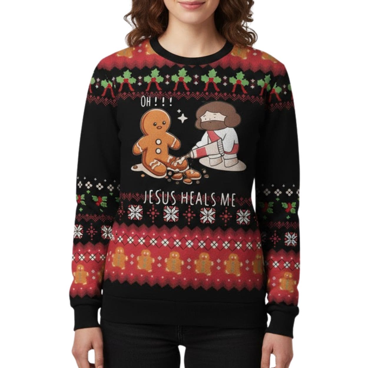 Jesus Heals Me Ugly Christmas Sweater Jesus Heals Me Ugly Christmas Sweater
