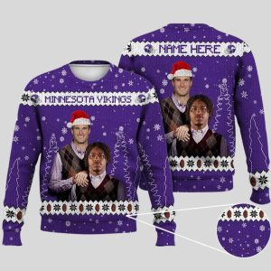 Justin Jefferson Kirk Cousins Minnesota Football Ugly Christmas Sweater 1