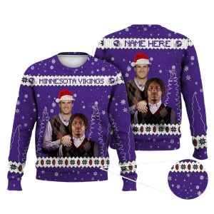 Justin Jefferson Kirk Cousins Minnesota Football Ugly Christmas Sweater