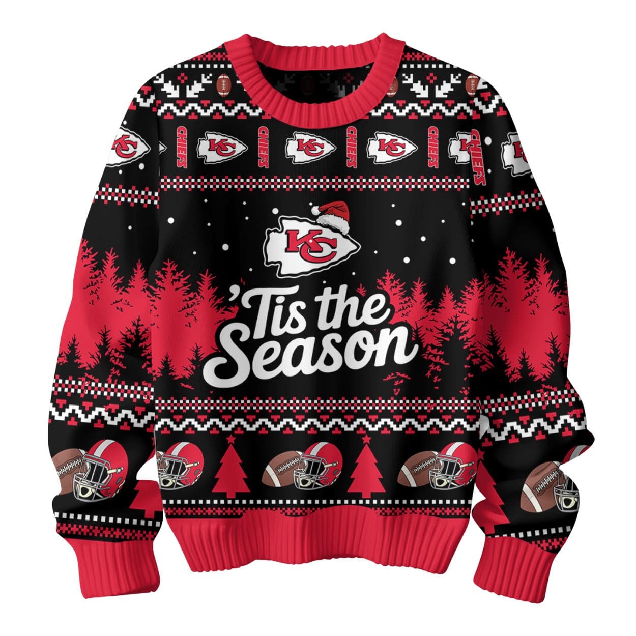 KC Chiefs Tis The Season Christmas Ugly Sweater KC Chiefs Tis The Season Christmas Ugly Sweater