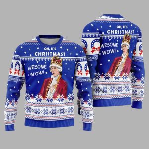 King George Oh It’s Christmas Awesome Wow Ugly Sweater