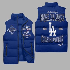 LA Dodgers Back-To-Back World Series Champions 2024-2025 Puffer Vest 1 LA Dodgers Back To Back World Series Champions 2024 2025 Puffer Vest