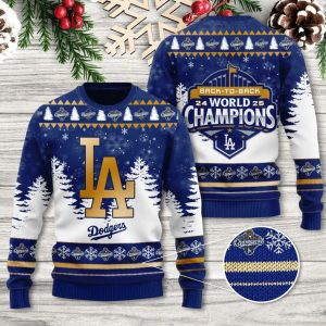 LA Dodgers Back To Back World Series Champions 2024 2025 Ugly Christmas Sweater