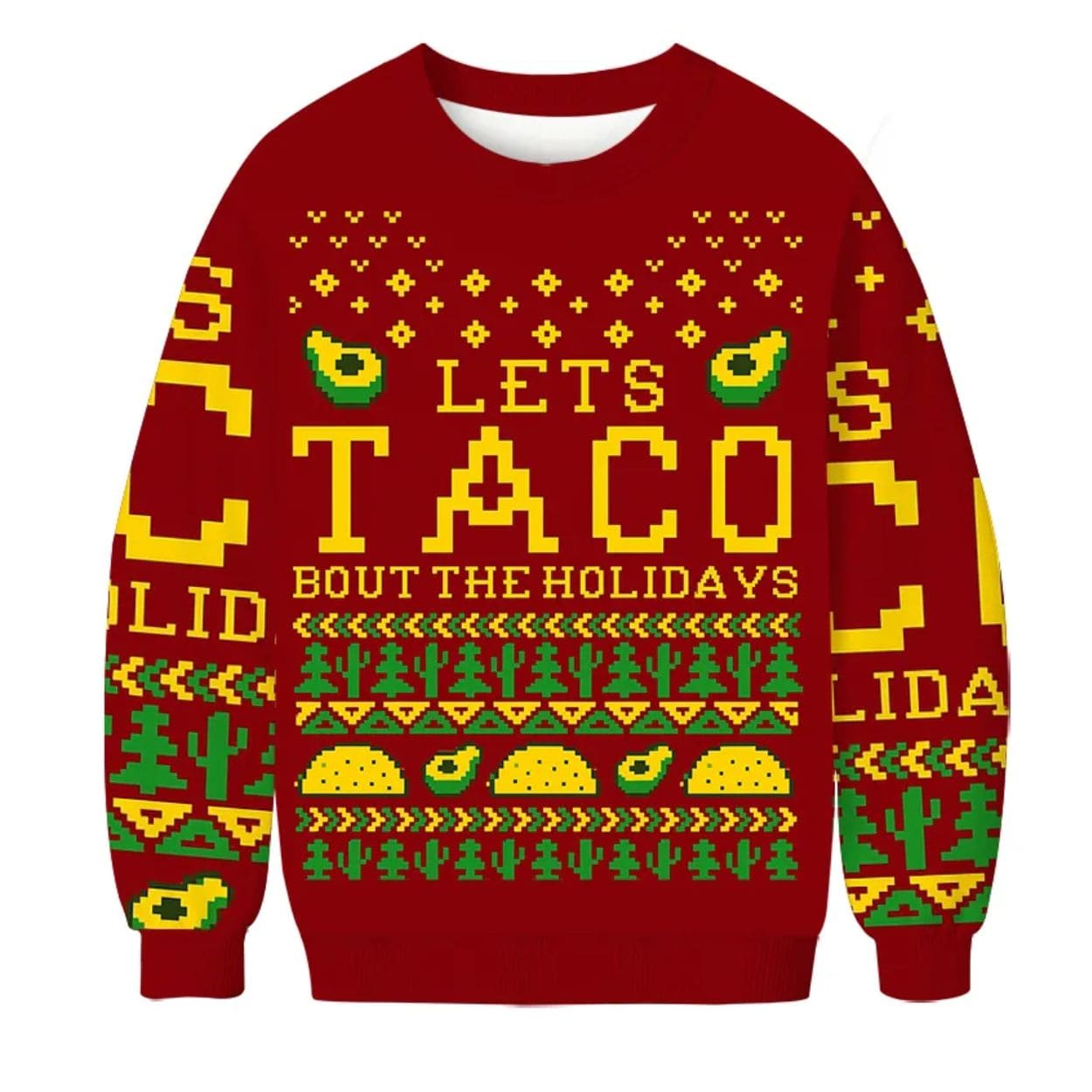 Let’s Taco Bout The Holidays Christmas Ugly Sweater Let’s Taco Bout The Holidays Christmas Ugly Sweater