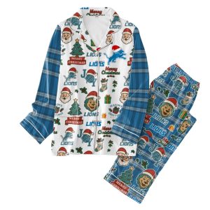 Lions Football Christmas Pajamas Set