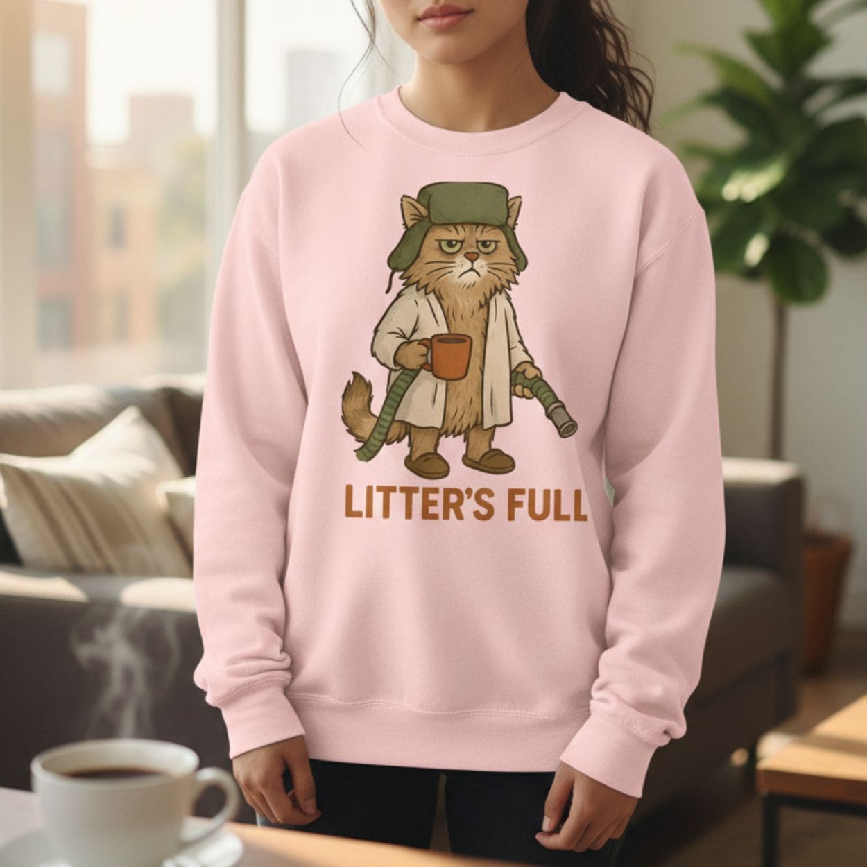 Litter’s Full Christmas Vacation Cat Sweatshirt Litter’s Full Christmas Vacation Cat Sweatshirt