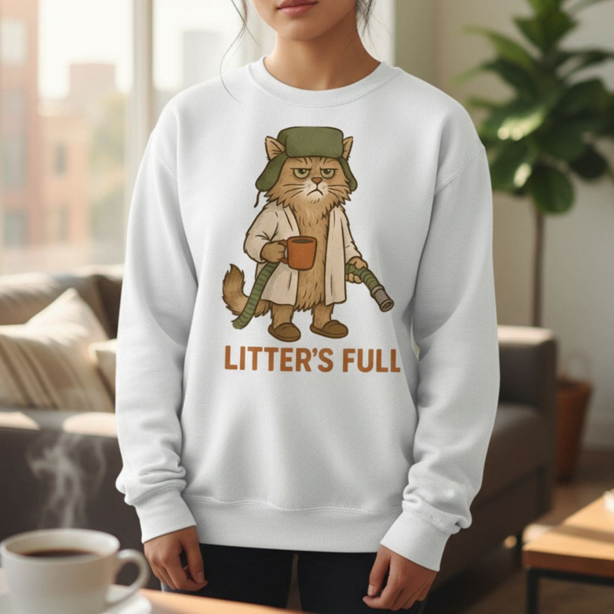Litter’s Full Christmas Vacation Cat Sweatshirt Litter’s Full Christmas Vacation Cat Sweatshirt