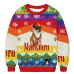 Marlboro Dog Smoking Meme Christmas Ugly Sweater