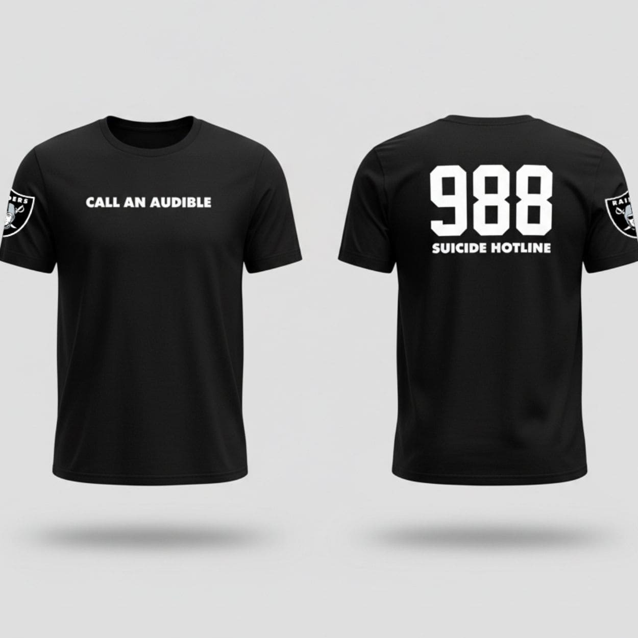 Marshawn Kneeland Call An Audible 988 Suicide Hotline Raiders Shirt 1 Marshawn Kneeland Call An Audible 988 Suicide Hotline Raiders Shirt 1
