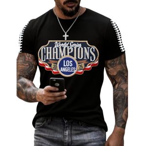 Men's Dodgers Baseball World Series Champions 2025 Print Casual T Shirt