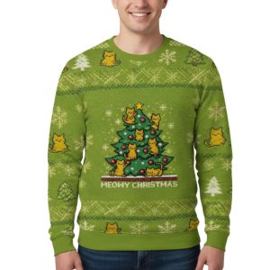 Meowy Christmas Cat Christmas Tree Ugly Christmas Sweater