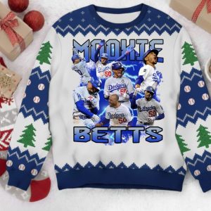Mookie Betts Dodgers Ugly Christmas Sweater 1 Mookie Betts Dodgers Ugly Christmas Sweater 1