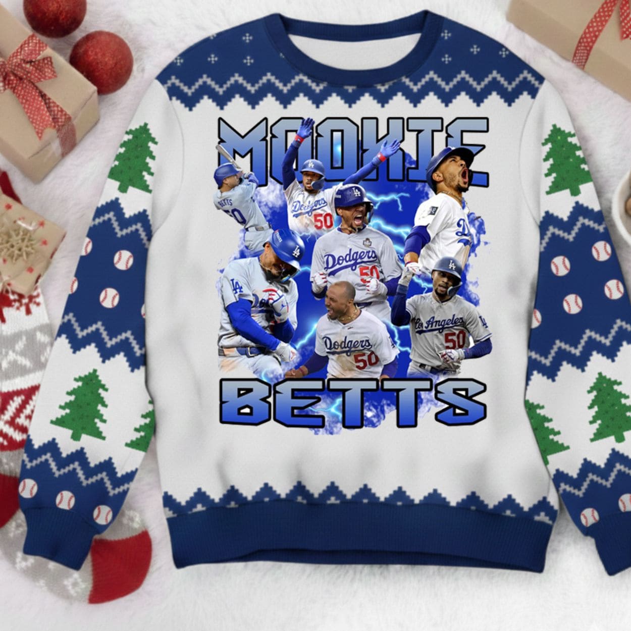 Mookie Betts Dodgers Ugly Christmas Sweater Mookie Betts Dodgers Ugly Christmas Sweater