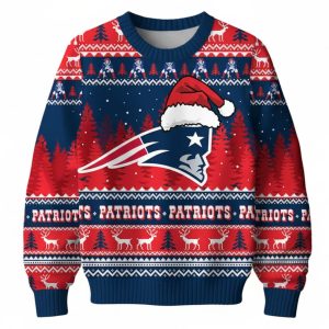 NE Patriots 1960 Ugly Christmas Sweater