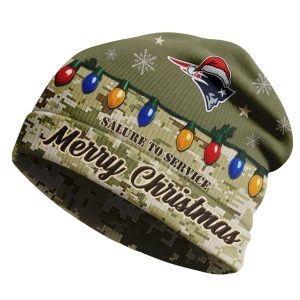 NE Patriots Salute To Service Christmas Beanie Hat