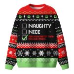 Naughty Nice Forgiven Faster Than Amazon Prime Ugly Christmas Sweater