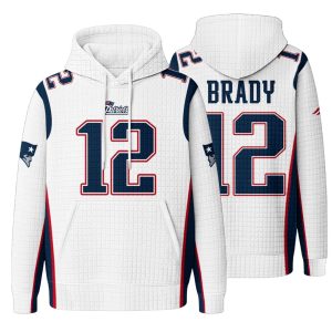 New England Football Brady 12 Waffle Hoodie